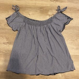 Black & white off the shoulder top size S